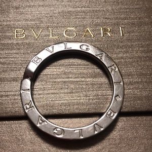 💯 Authentic BVLGARI Key Ring, Silver 925 Italy Accessory w/ small pouch Bvlgari